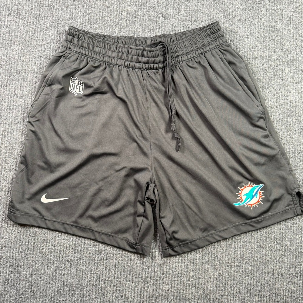 Nike NFL Miami Dolphins Shorts Mens Small Gray Dri-FIT Onfield Training